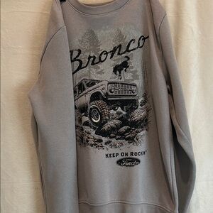 Ford Bronco Graphic Gray Crewneck Sweater